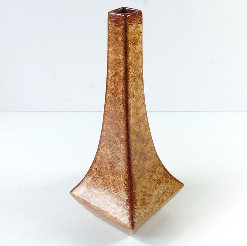 Vase, brown beige ceramics, by R. Rigona, Bertoncello, Italy, 1960s. - 324581
