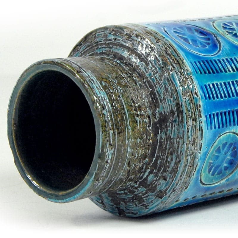Vase Rimini Blue, blue ceramic, by A. Londi, Bitossi, Italy, 1970s. - 324504