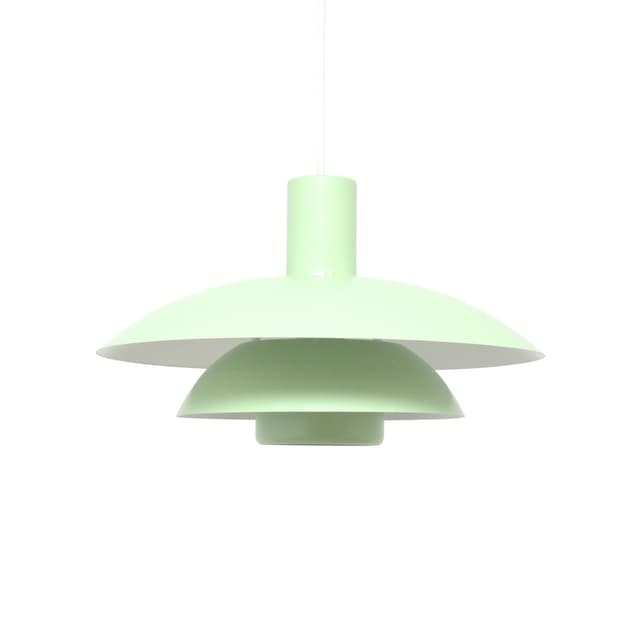 Pendant lamp Scandinavian, green white, metal, 1970s - DIMENSION