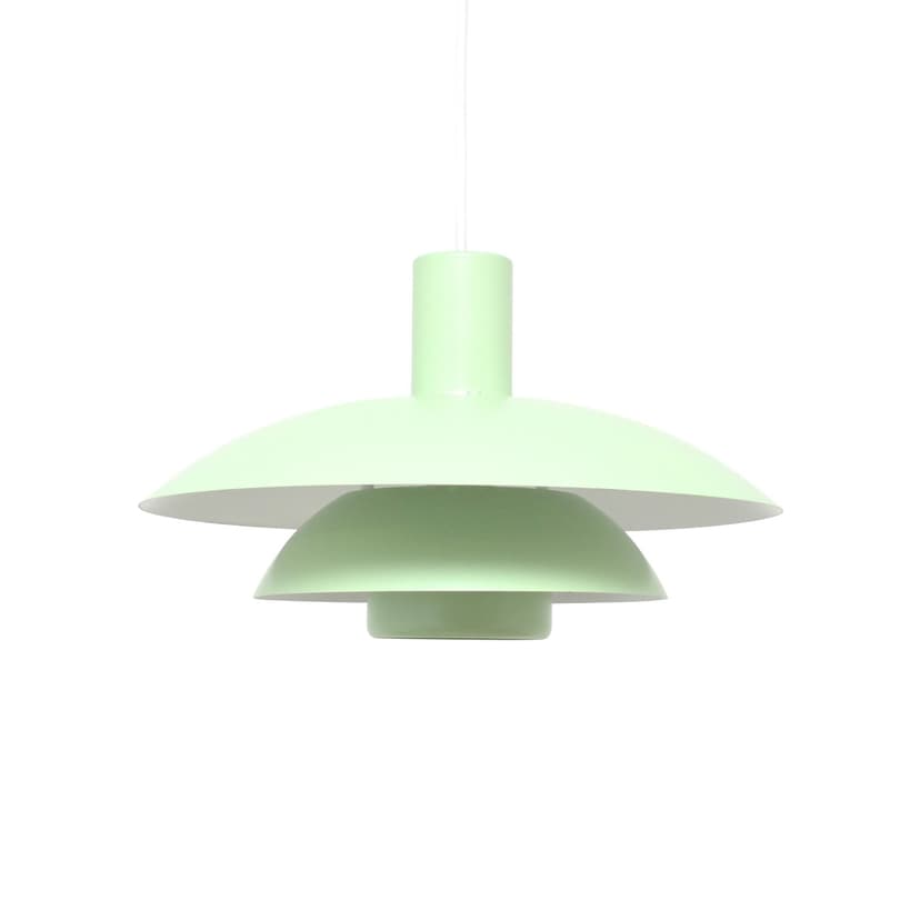 Pendant lamp Scandinavian, green white, metal, 1970s