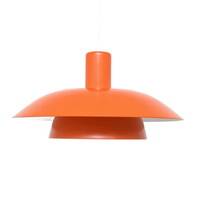 Pendant lamp, orange, metal, Denmark, 1970s. - DIMENSION