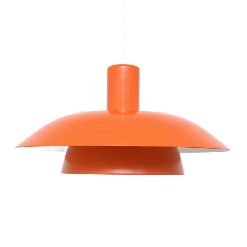 Pendant lamp, orange, metal, Denmark, 1970s.