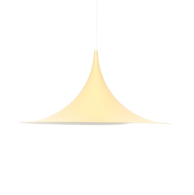 Pendant lamp Semi, beige metal, by C. Bonderup, by T. Thorup, Denmark, 1960s. - DIMENSION