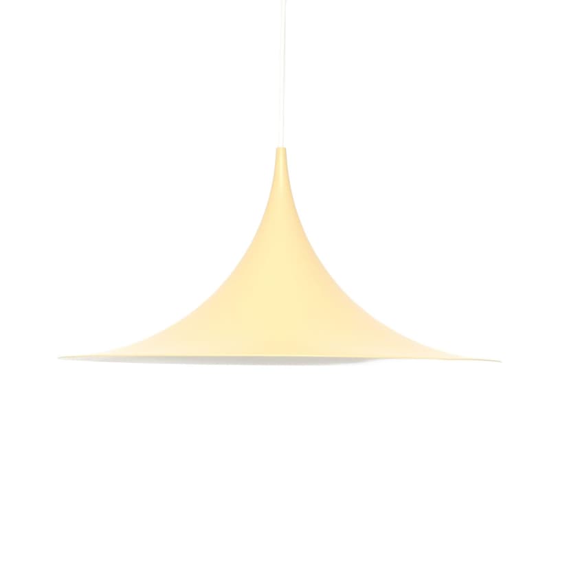 Pendant lamp Semi, beige metal, by C. Bonderup, by T. Thorup, Denmark, 1960s.