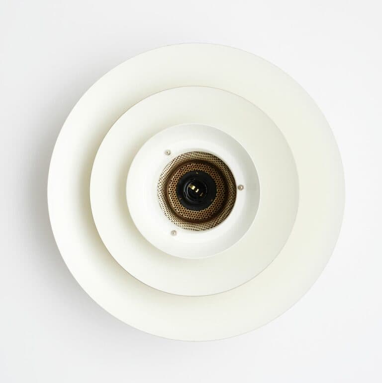 Pendant lamp, gold, black metal, Denmark, 1970s. - 324181