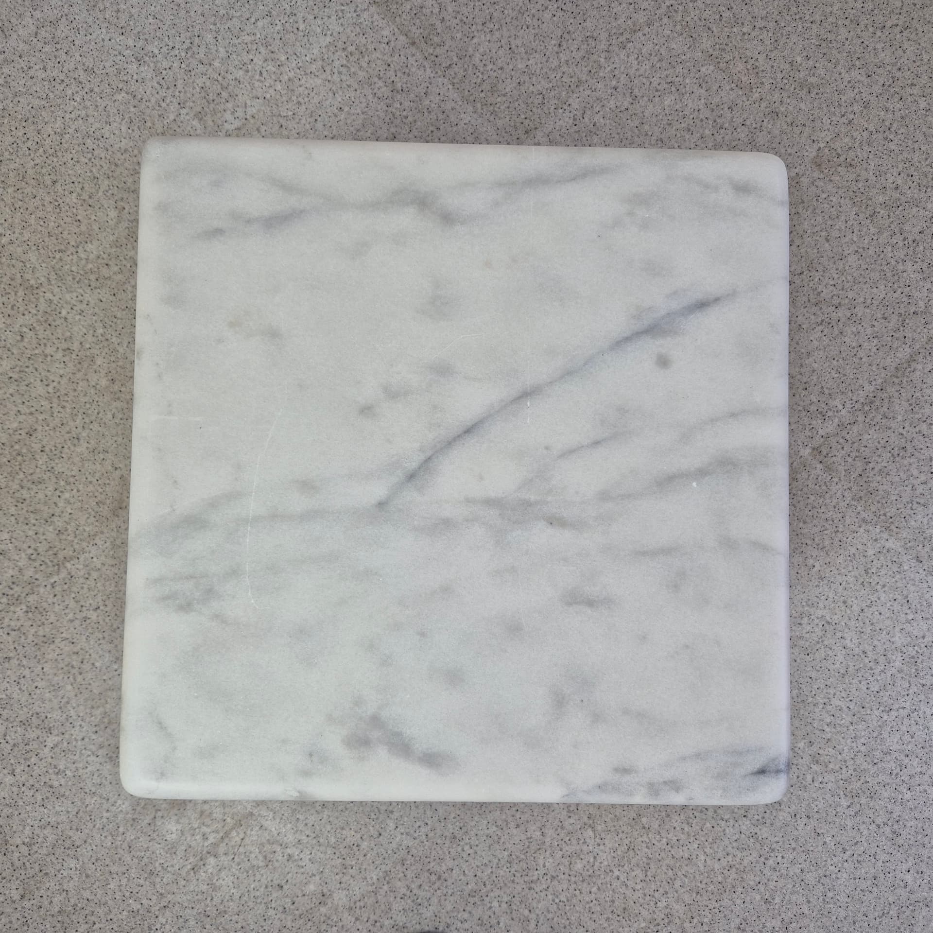 Stolik kawowy Bianco Carrara, marmur biały-szary, Włochy, lata 80. - 324213