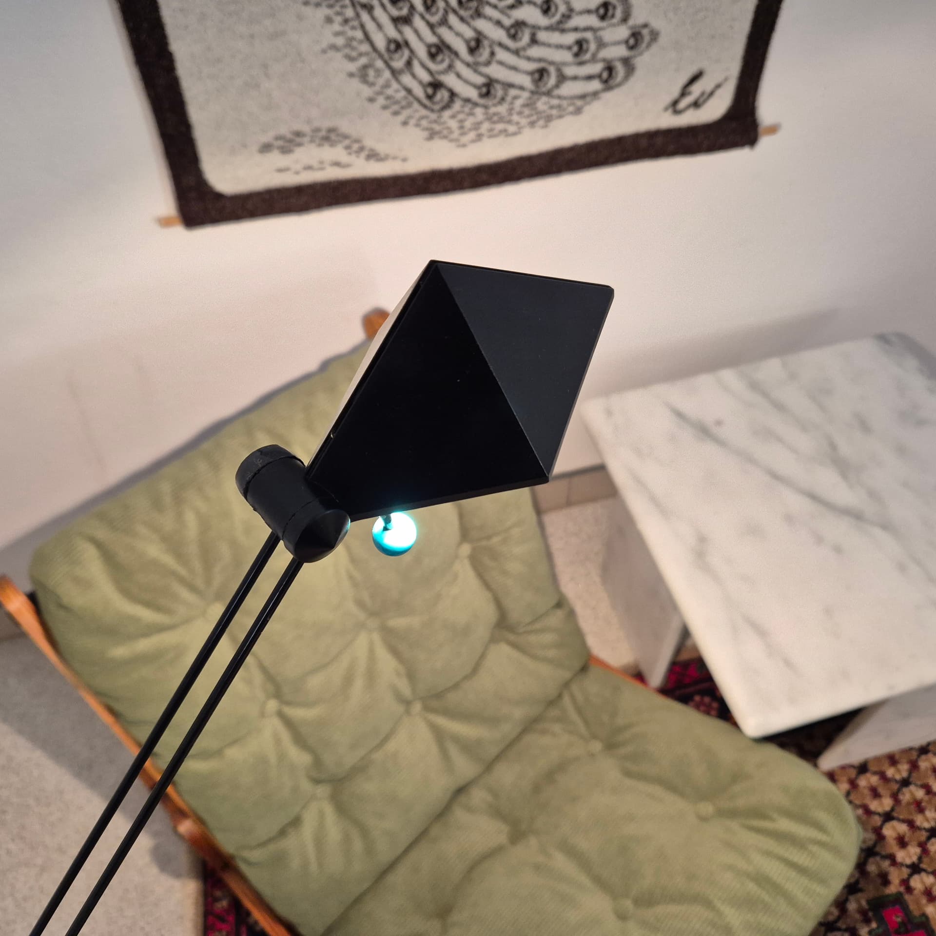 Lampa podłogowa Memphis, metal czarny zielony, Niemcy, lata 80. - 324325
