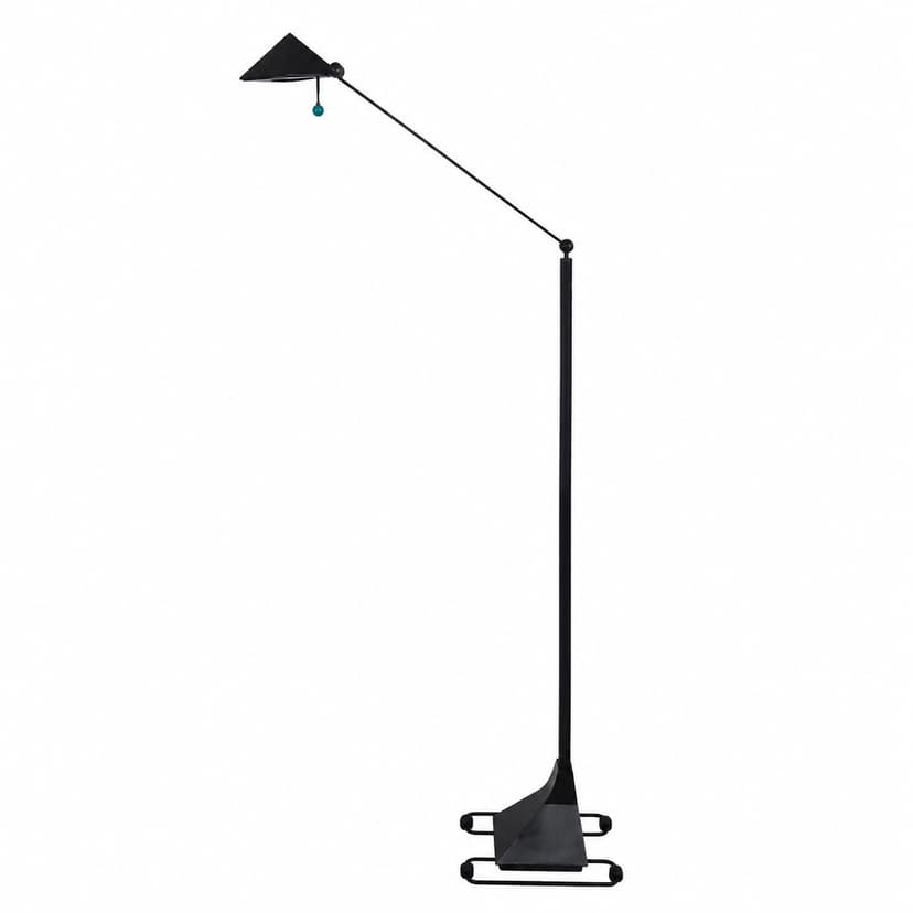 Lampa podłogowa Memphis, metal czarny zielony, Niemcy, lata 80.