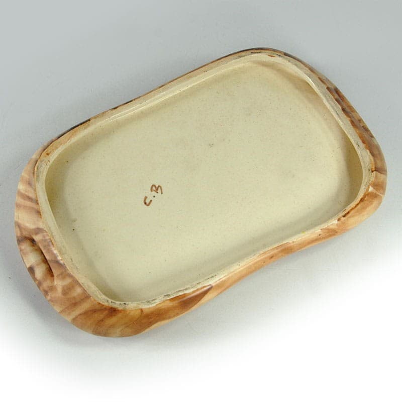 Patera, Vallauris, beżowy brązowy, ceramika, Francja, lata 60. - 324702