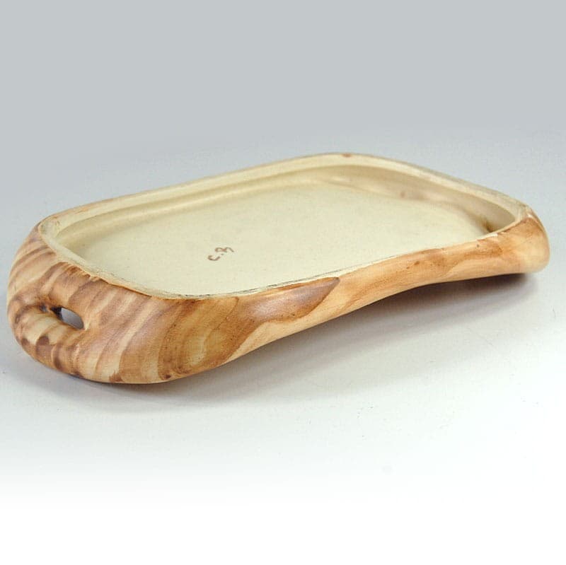 Patera, Vallauris, beżowy brązowy, ceramika, Francja, lata 60. - 324701
