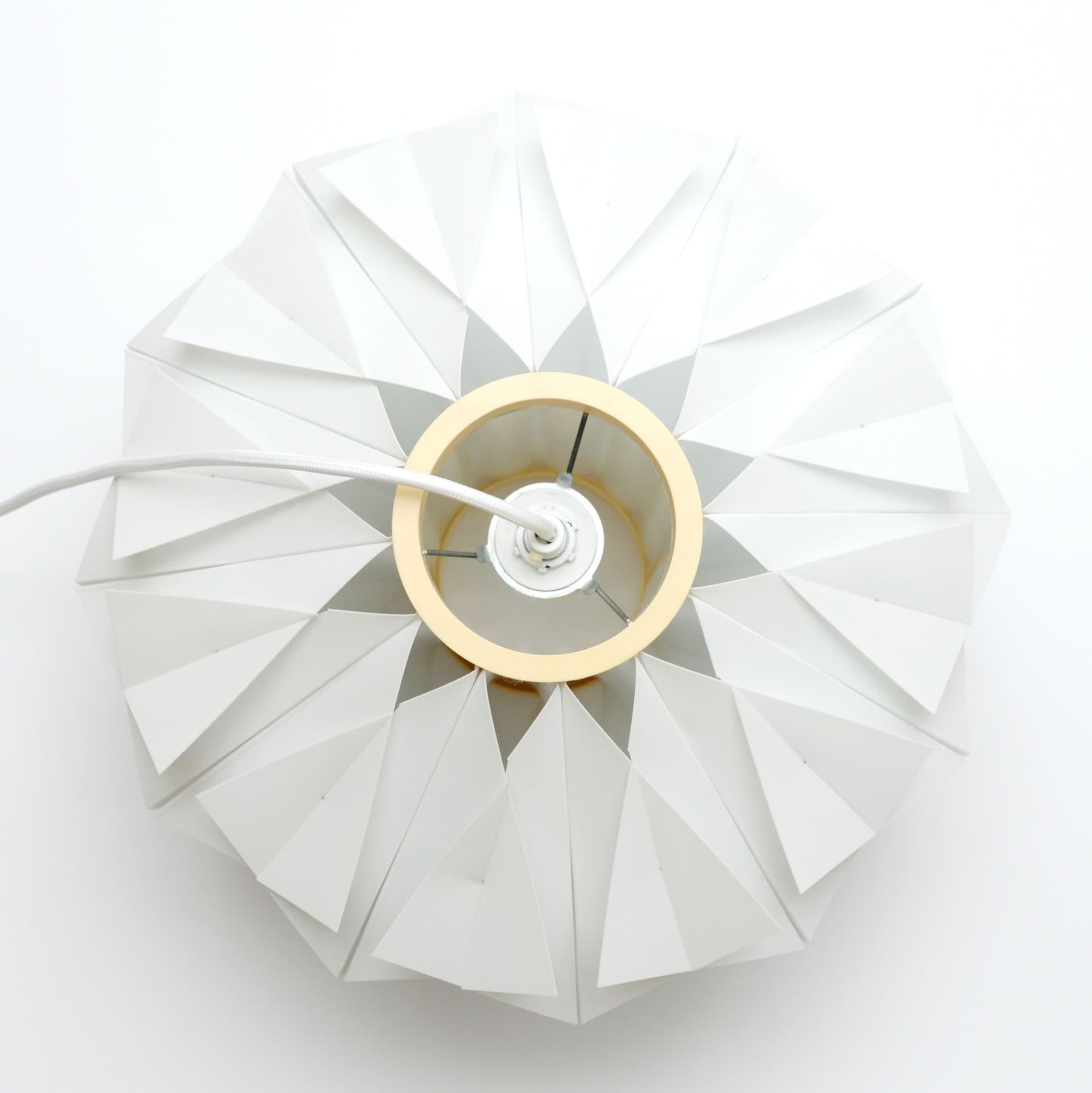 Pendant lamp, white plastic, by L. Schiøler, Denmark, 1970s. - 324745