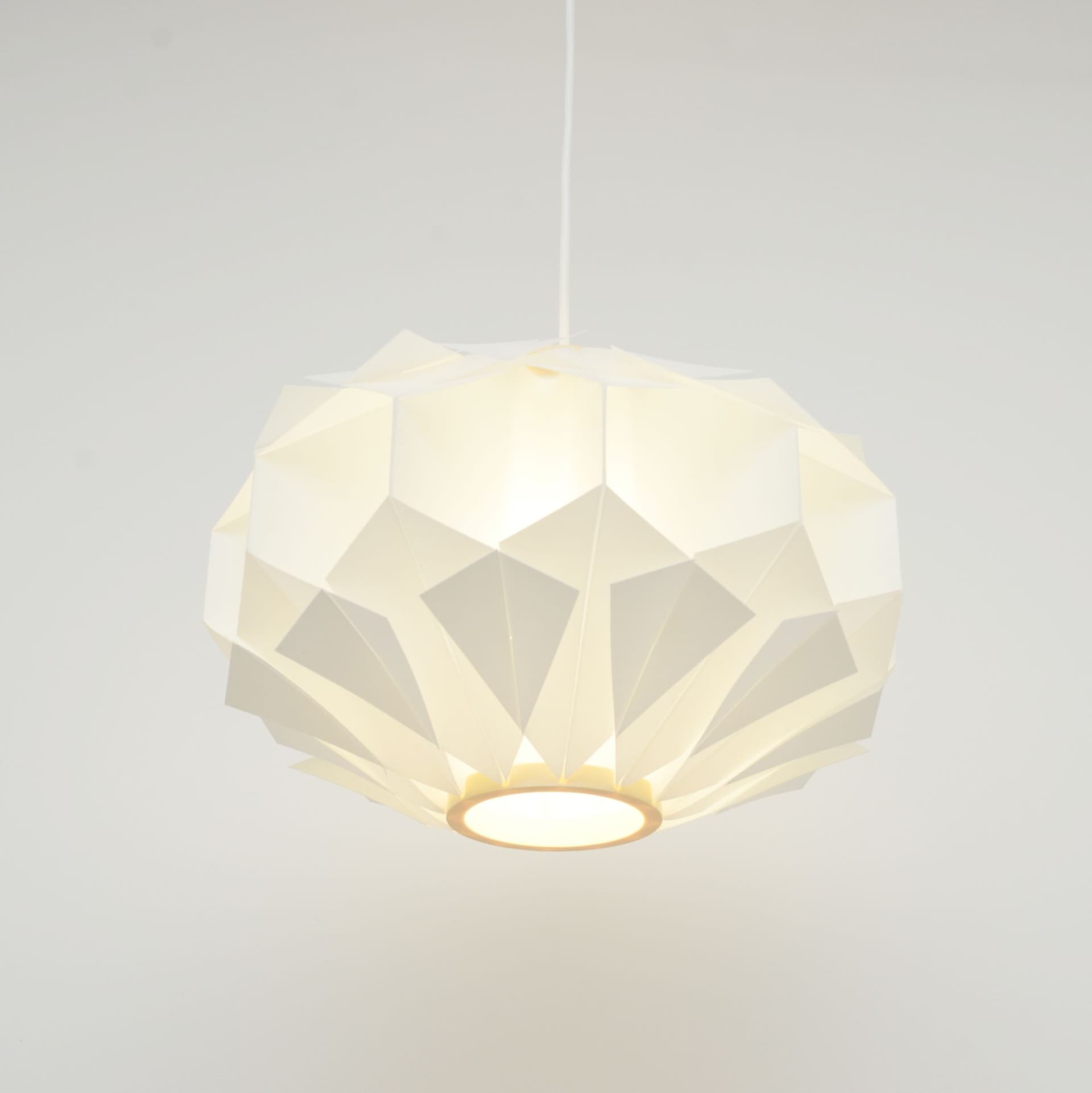 Pendant lamp, white plastic, by L. Schiøler, Denmark, 1970s. - 324744