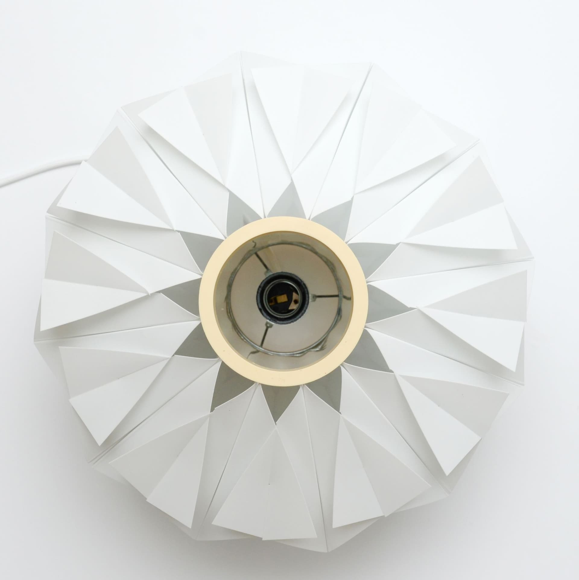 Pendant lamp, white plastic, by L. Schiøler, Denmark, 1970s. - 324746