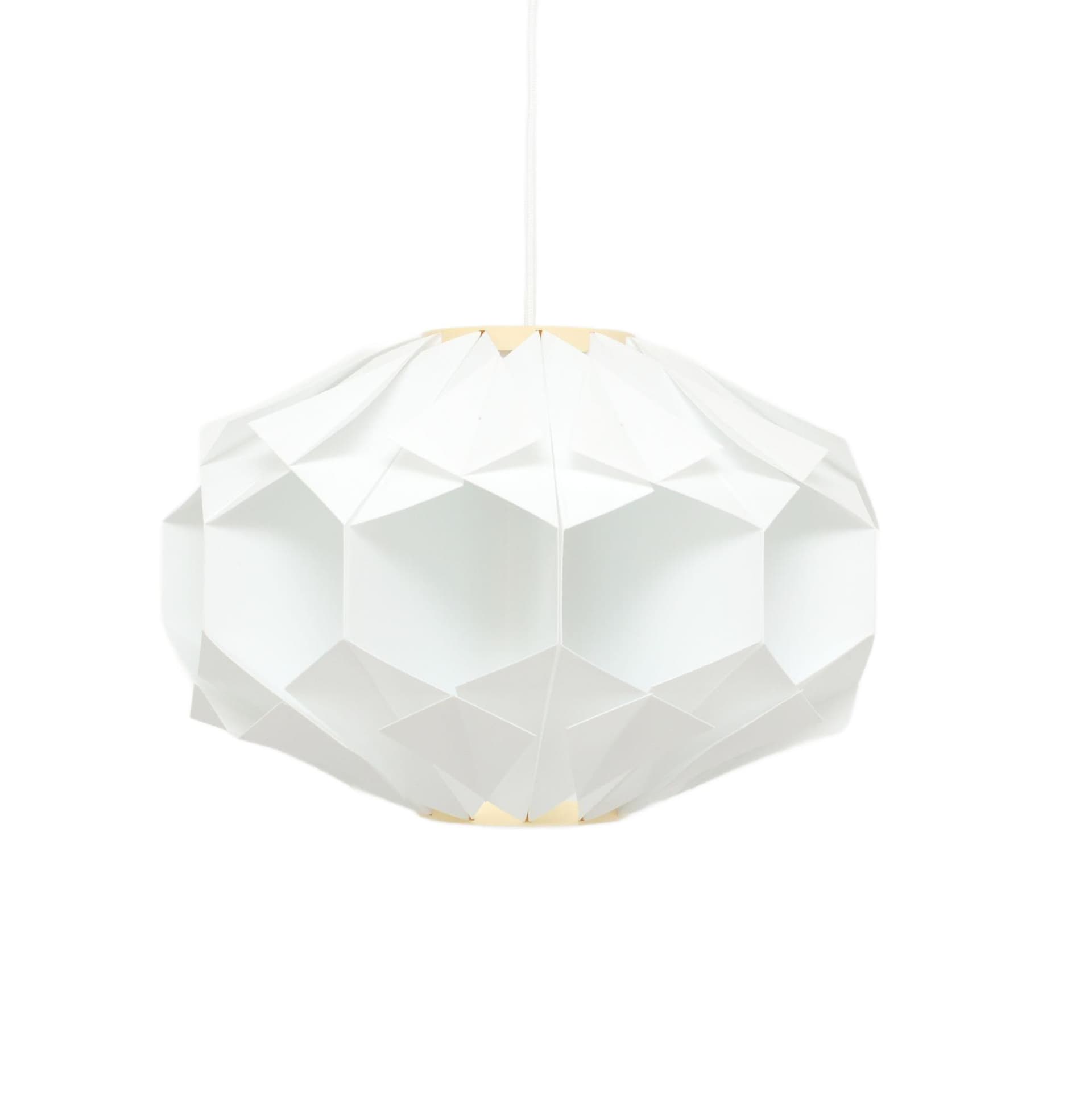 Pendant lamp, white plastic, by L. Schiøler, Denmark, 1970s.