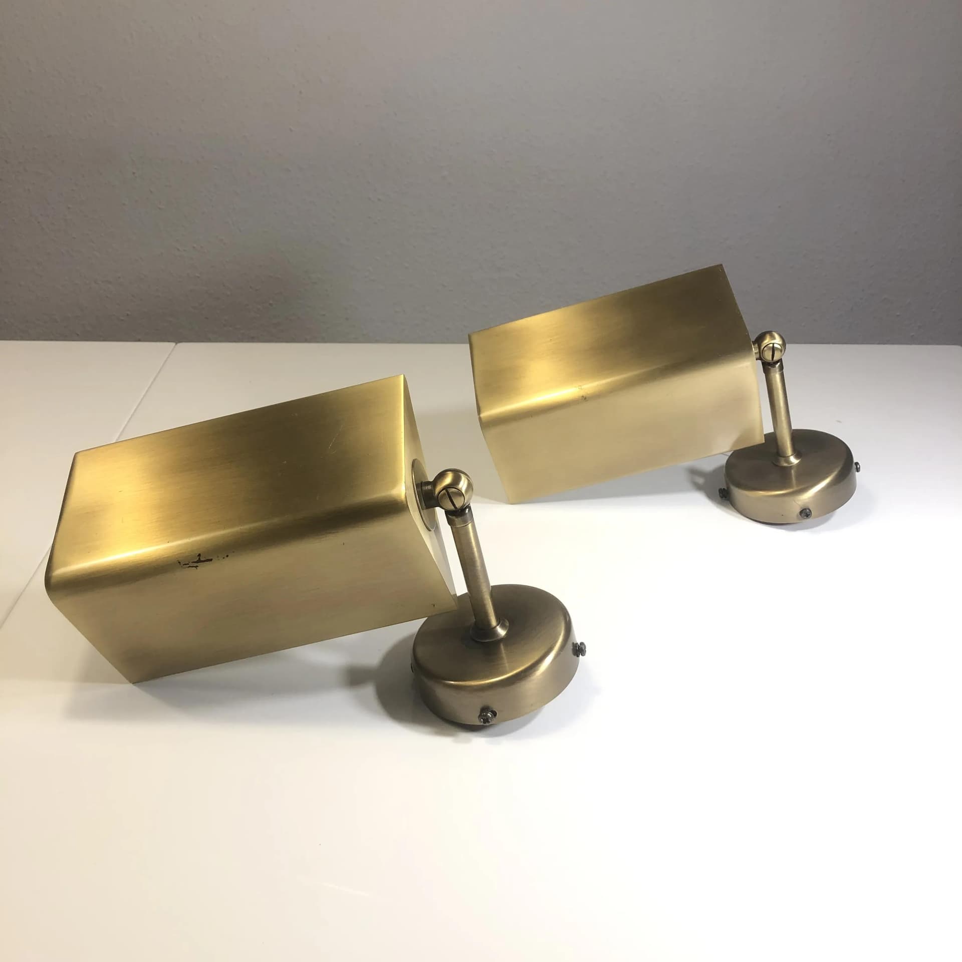 Para kinkietów, mosiądz złoty, Niemcy, lata 80. - 24452