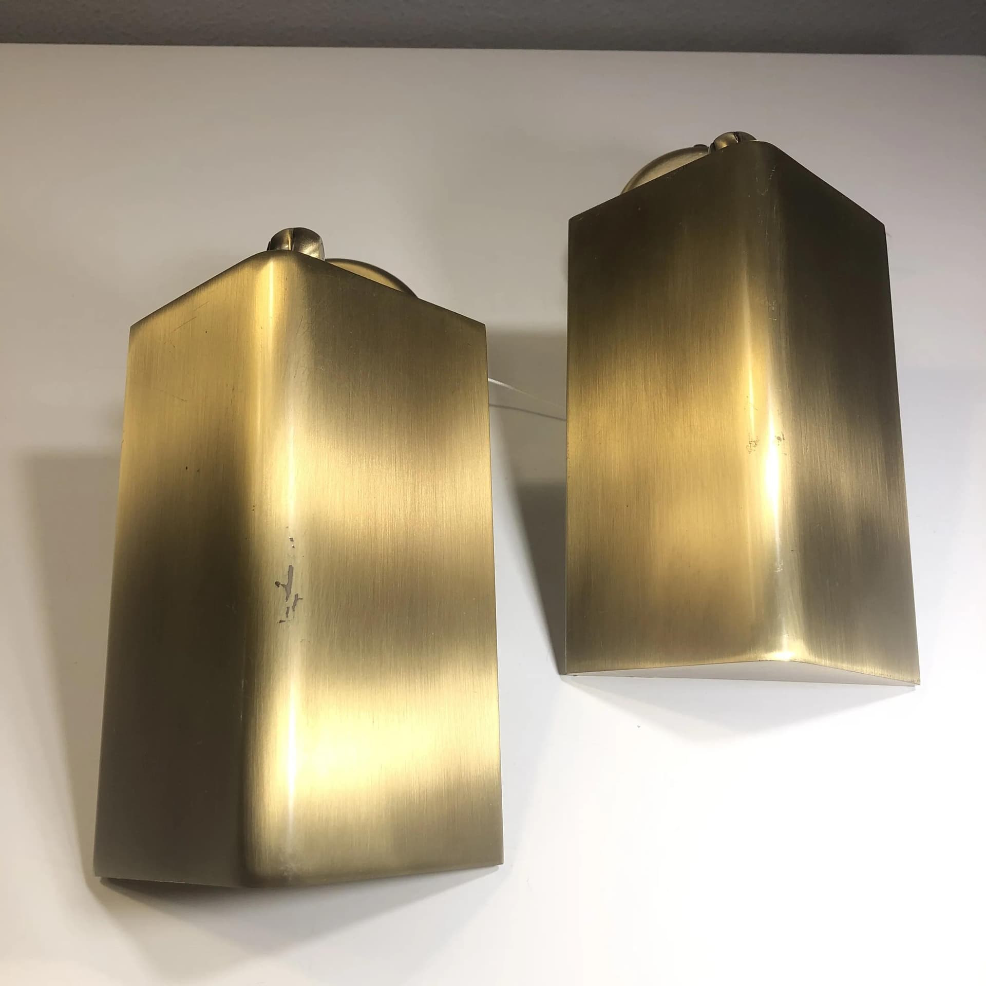 Para kinkietów, mosiądz złoty, Niemcy, lata 80. - 24455