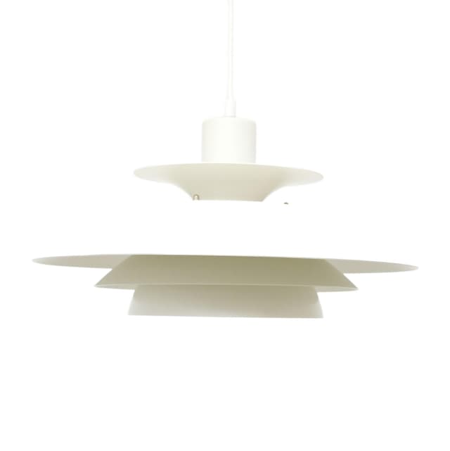Pendant Lamp, white, aluminum, Denmark, 1970s. - DIMENSION