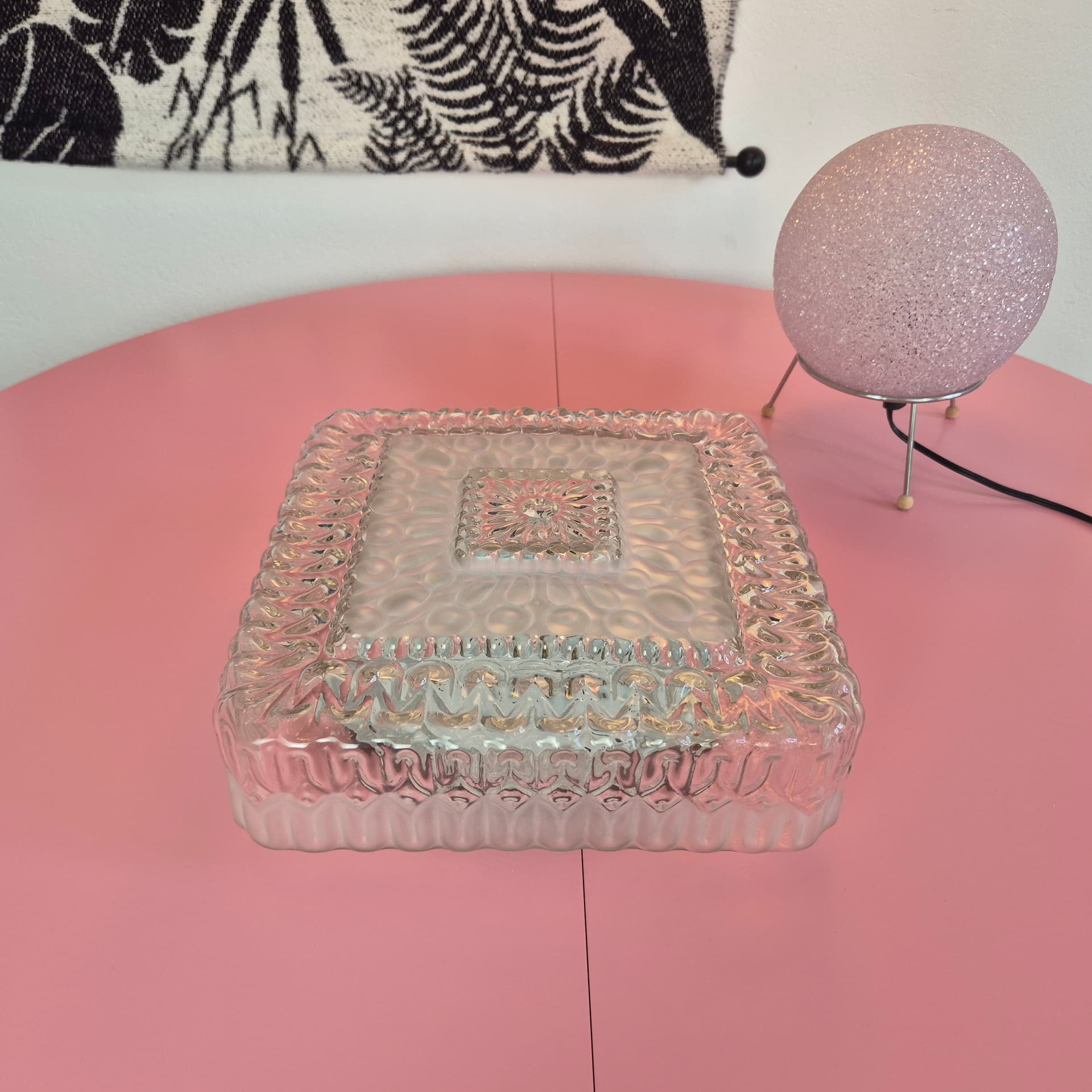 Flush mount, transparent glass, Germany, 1970s. - 324871