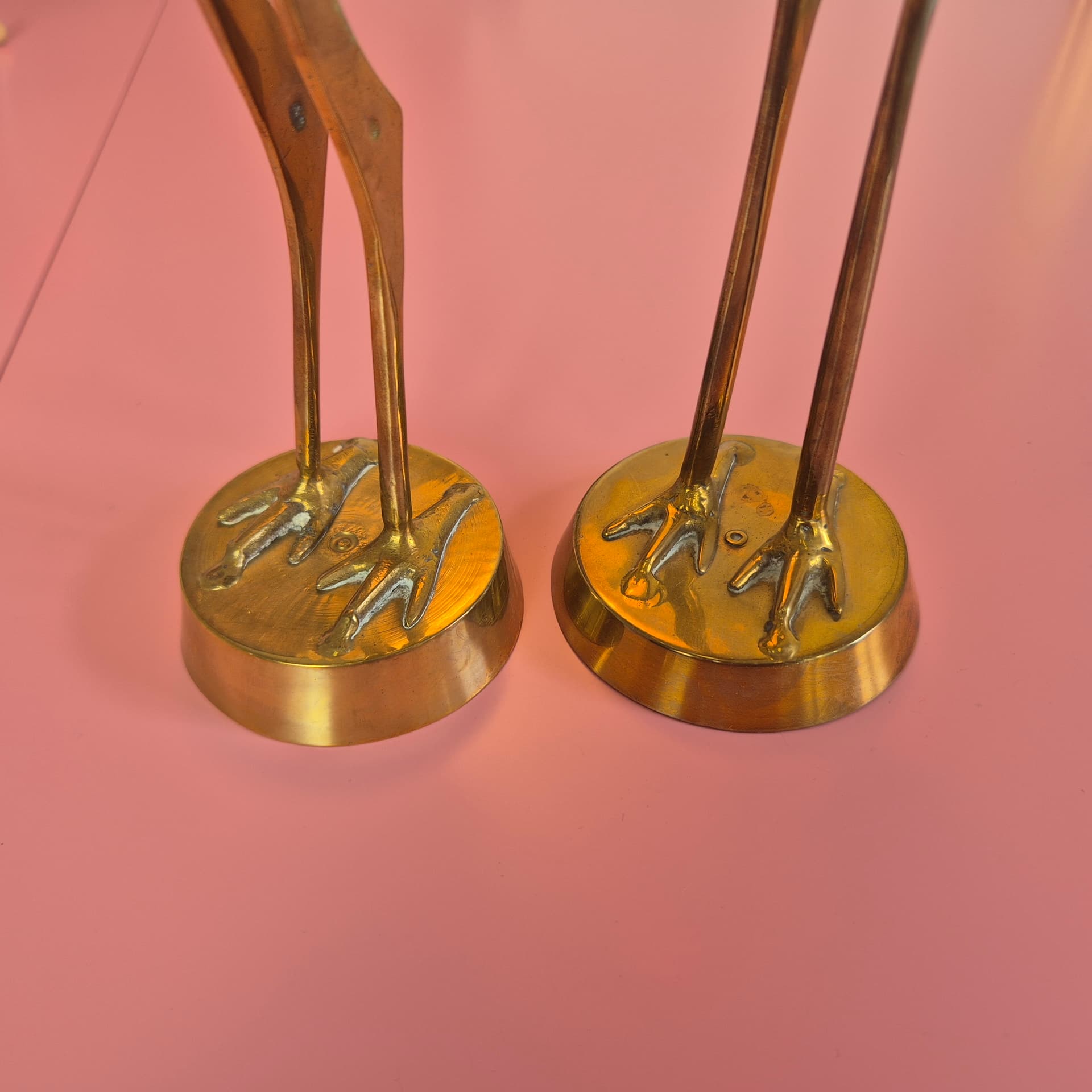 Pair of heron figurines, gold brass, Denmark, 1970s. - 324904