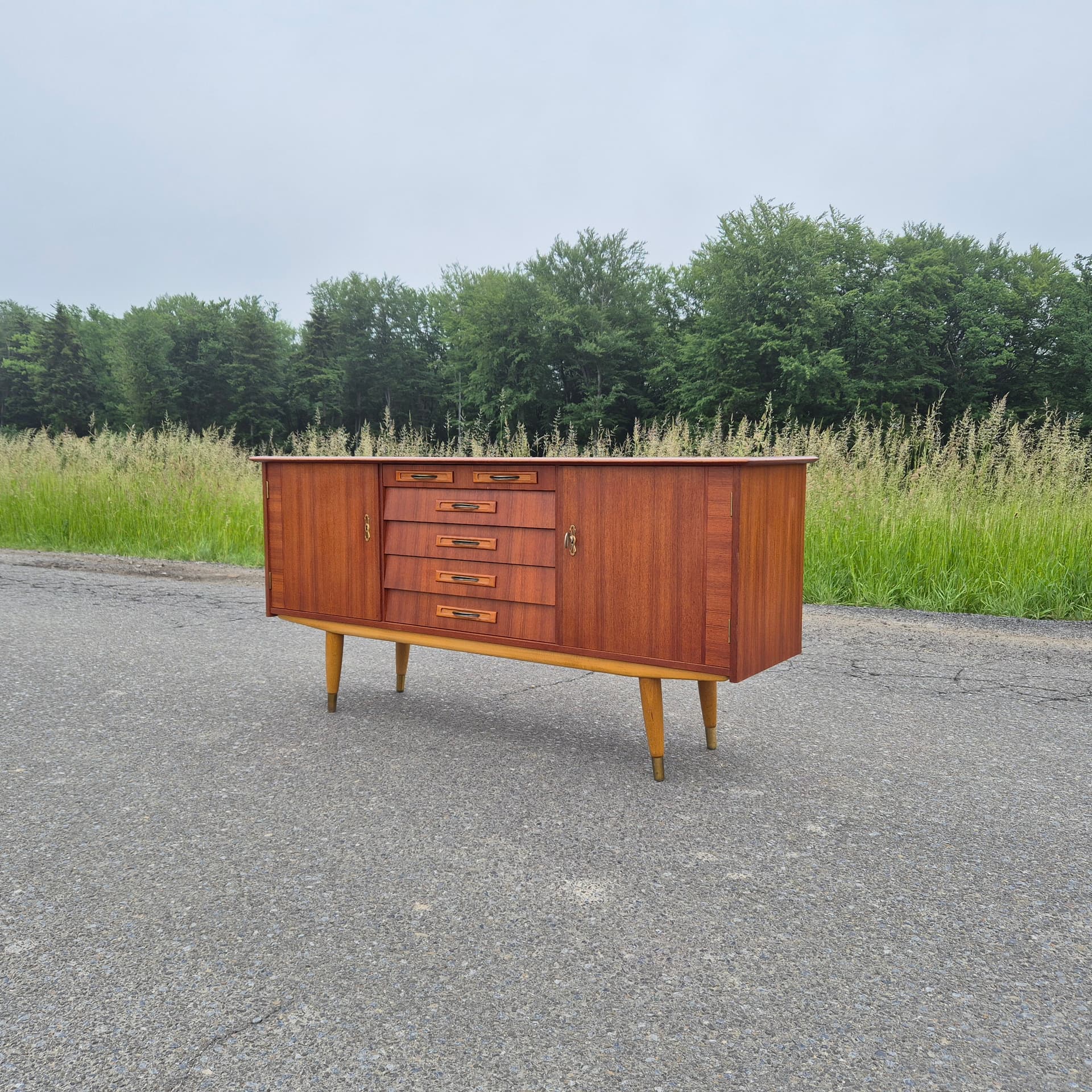 Sideboard, brown teak, Norway, 1960s. - 324938