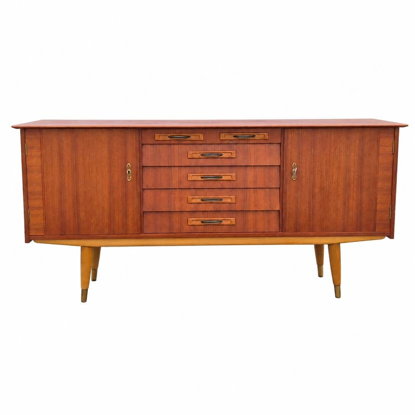 Sideboard, brown teak, Norway, 1960s.