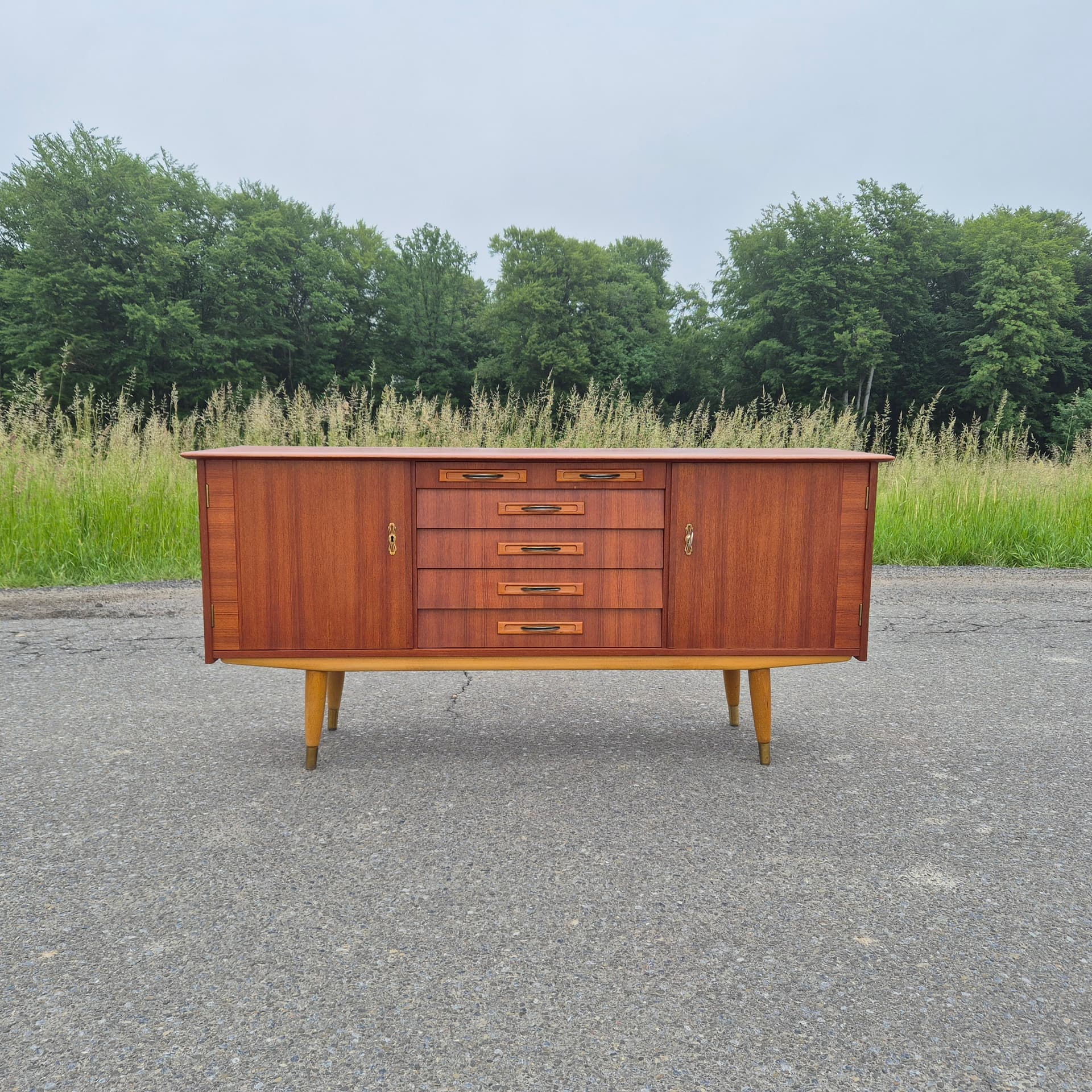 Sideboard, brown teak, Norway, 1960s. - 324937