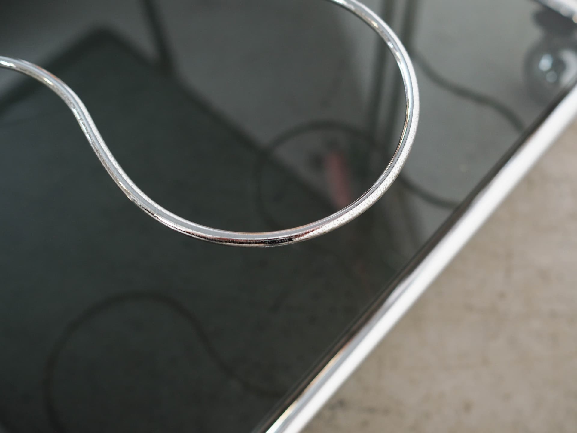 Bar cart, black glass, silver chrome, Italy, 1970s. - 325054