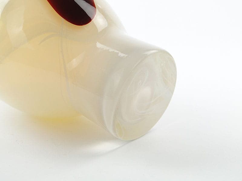 Vase Cyntia, colored glass beige red transparent, by Z. Horbowy, Huta Szkła Inwald, Poland, 1970s - 325083