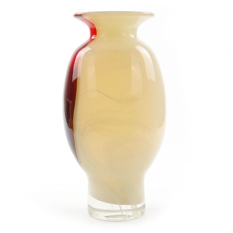 Vase Cyntia, colored glass beige red transparent, by Z. Horbowy, Huta Szkła Inwald, Poland, 1970s - 325080