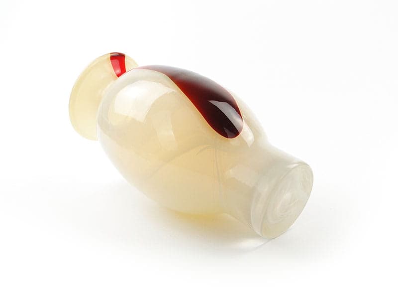 Vase Cyntia, colored glass beige red transparent, by Z. Horbowy, Huta Szkła Inwald, Poland, 1970s - 325082