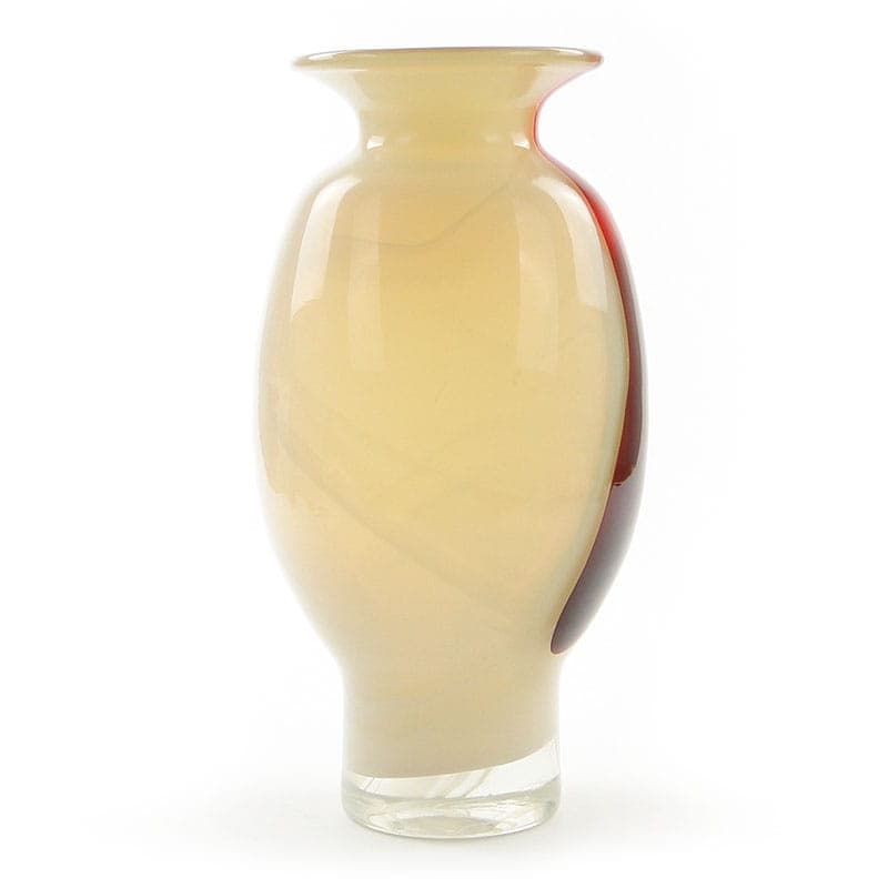 Vase Cyntia, colored glass beige red transparent, by Z. Horbowy, Huta Szkła Inwald, Poland, 1970s - 325079