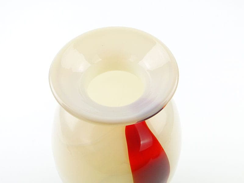 Vase Cyntia, colored glass beige red transparent, by Z. Horbowy, Huta Szkła Inwald, Poland, 1970s - 325078