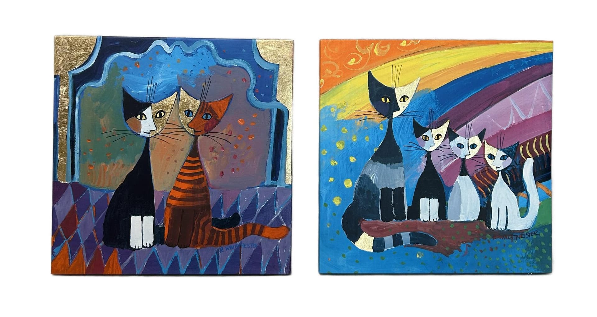 Set of Two Prints, multicolor paper, 1980s.