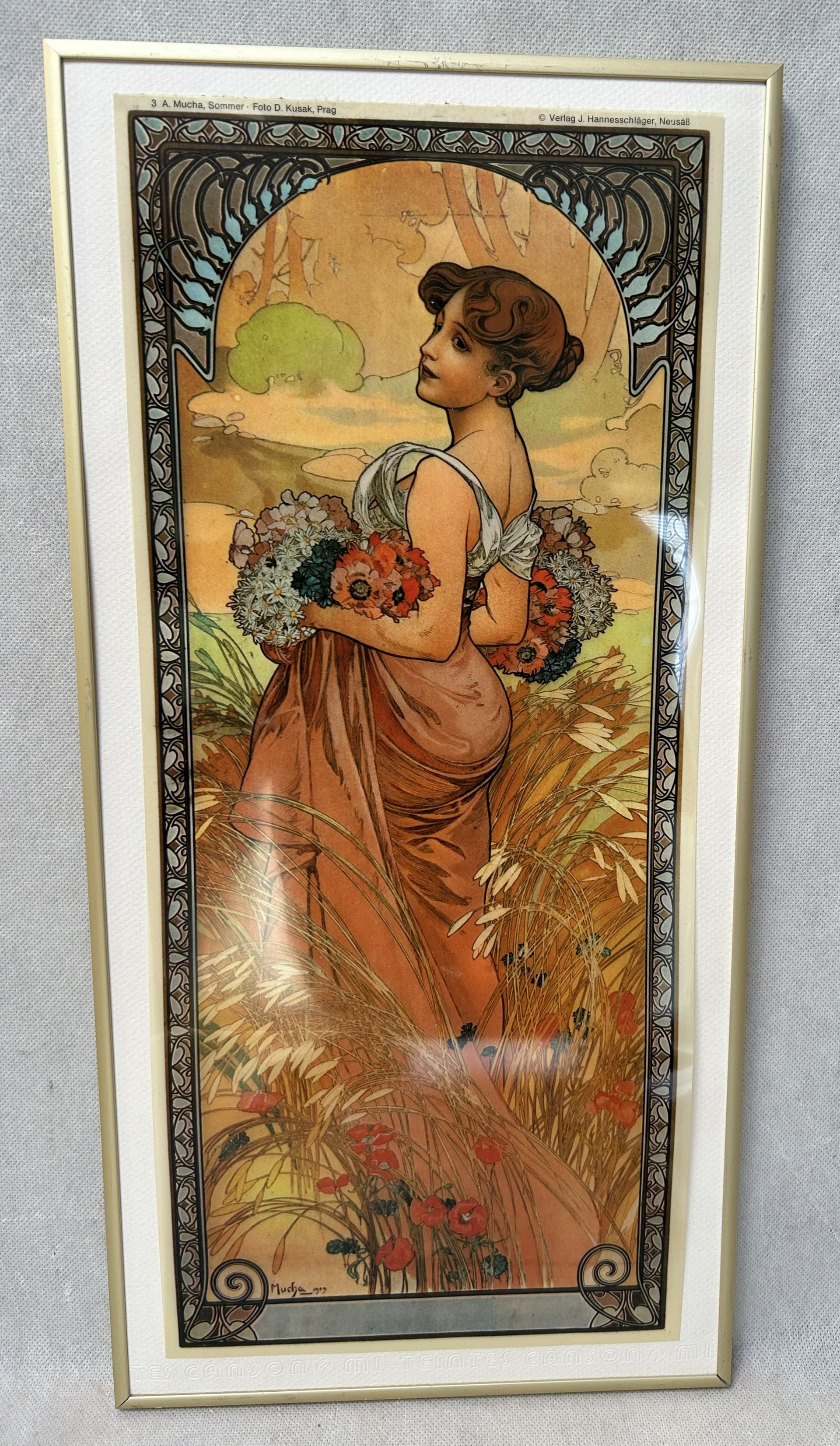 Set of Three Art Nouveau Prints, 49x24 cm, by A. Mucha - 325109