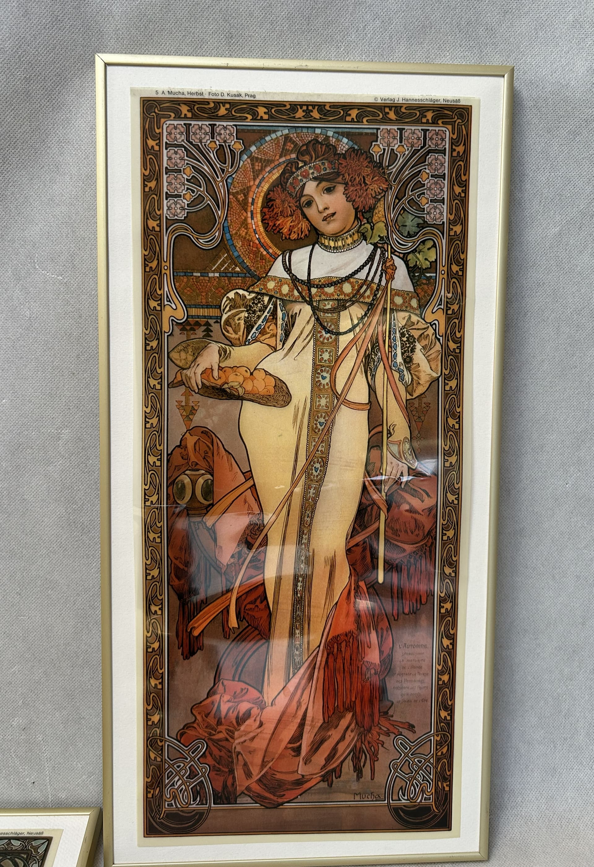 Set of Three Art Nouveau Prints, 49x24 cm, by A. Mucha - 325110