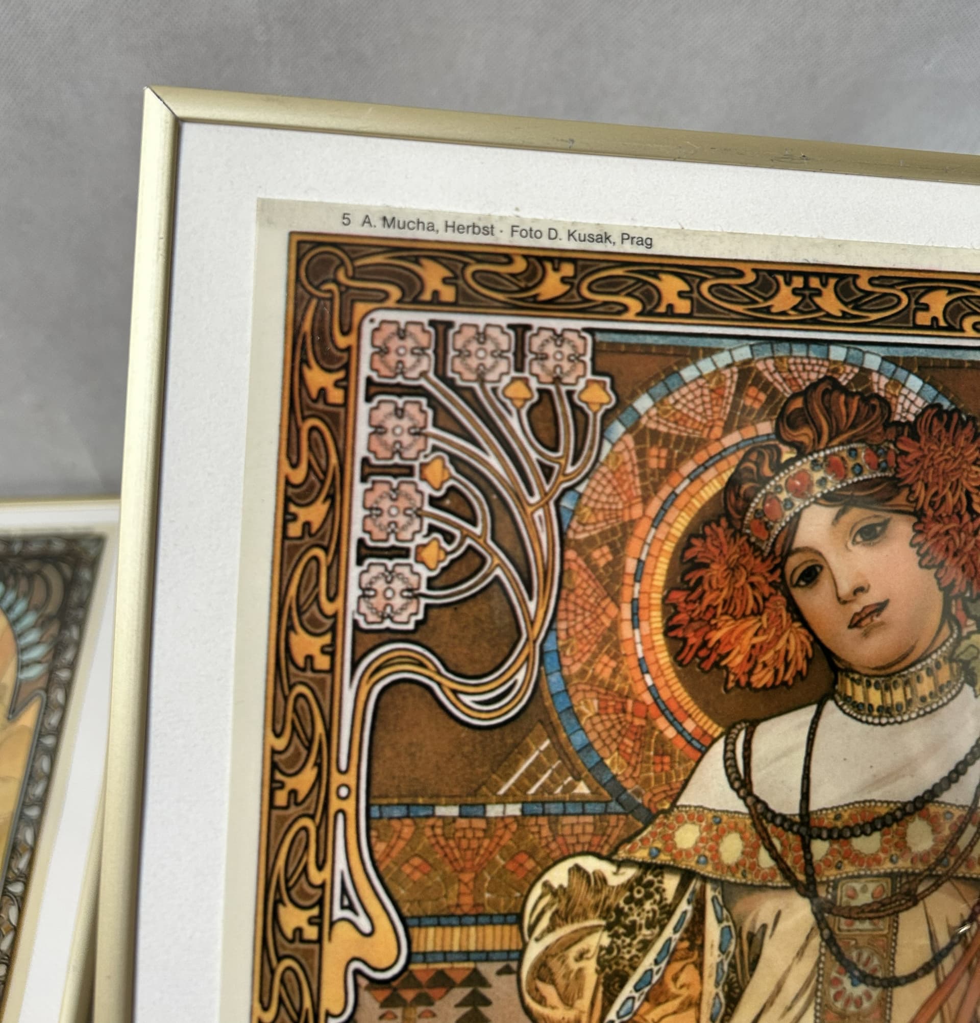 Set of Three Art Nouveau Prints, 49x24 cm, by A. Mucha - 325108