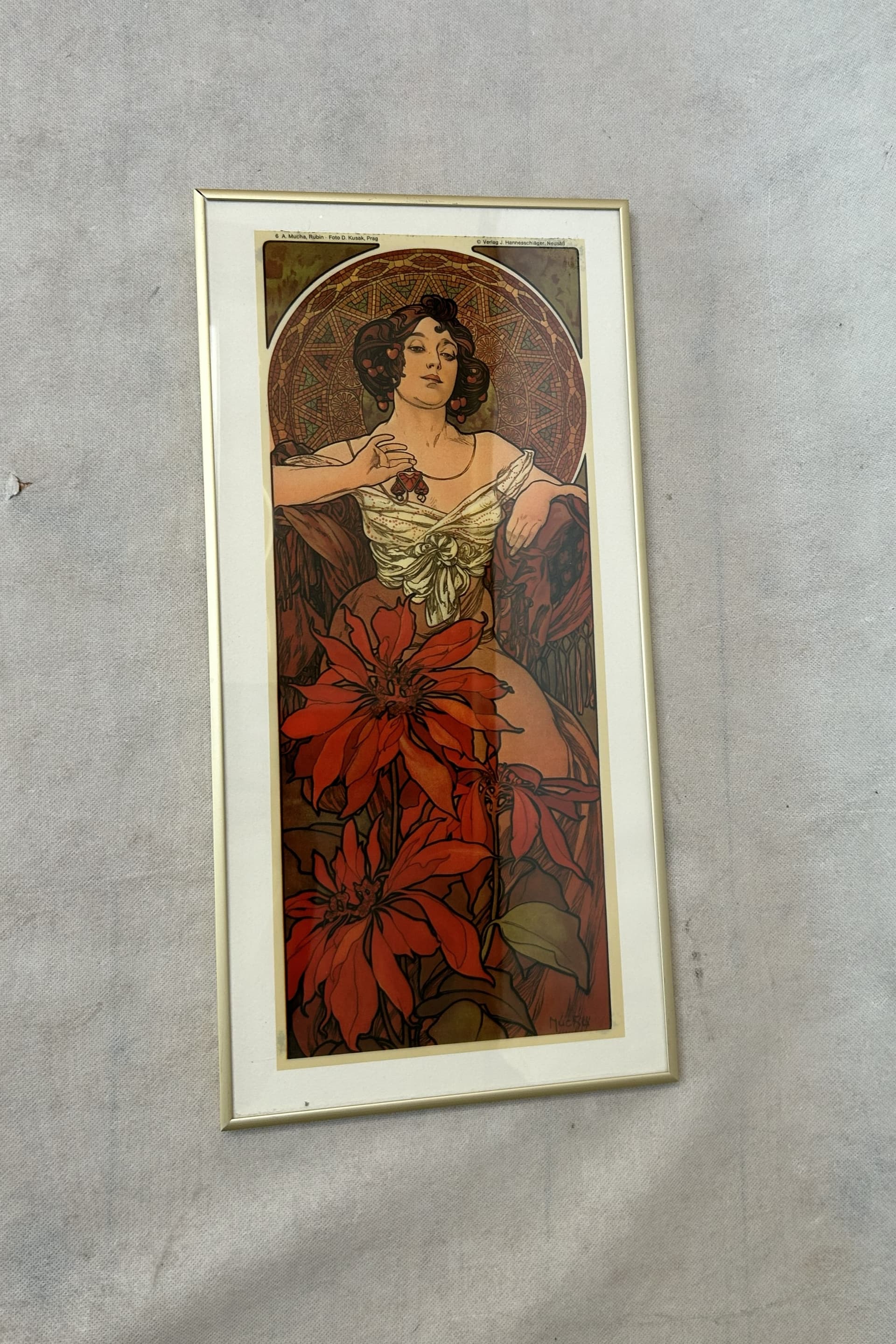 Set of Three Art Nouveau Prints, 49x24 cm, by A. Mucha - 325107