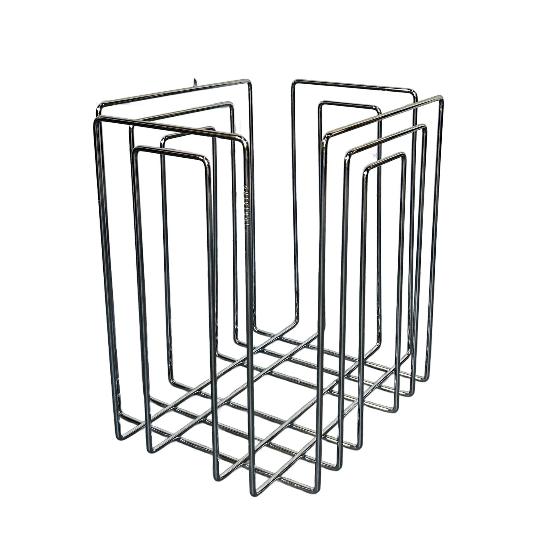 Magazine Rack TMP, silver chrome, by W. Glaeser, Thomas Merlo & Partner, 1980s.