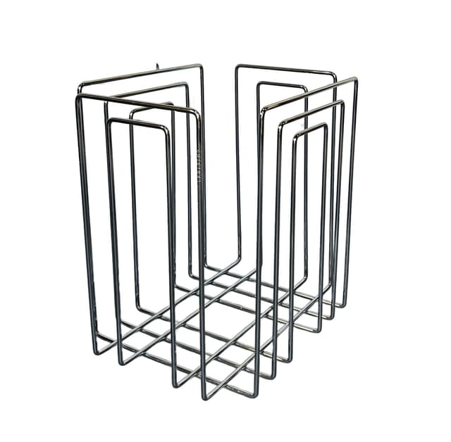 Magazine Rack TMP, silver chrome, by W. Glaeser, Thomas Merlo & Partner, 1980s. - DIMENSION