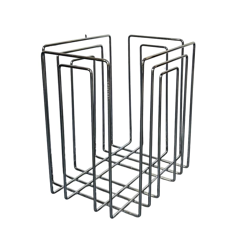 Magazine Rack TMP, silver chrome, by W. Glaeser, Thomas Merlo & Partner, 1980s.