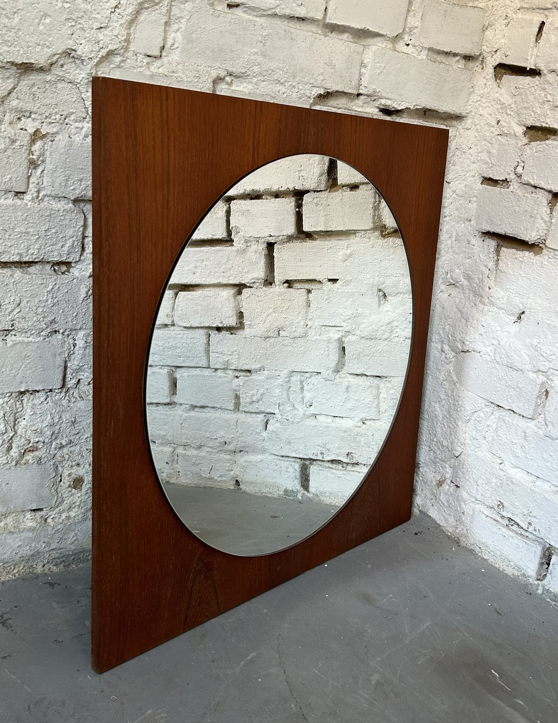 Square mirror, brown teak, 1960s - 325127