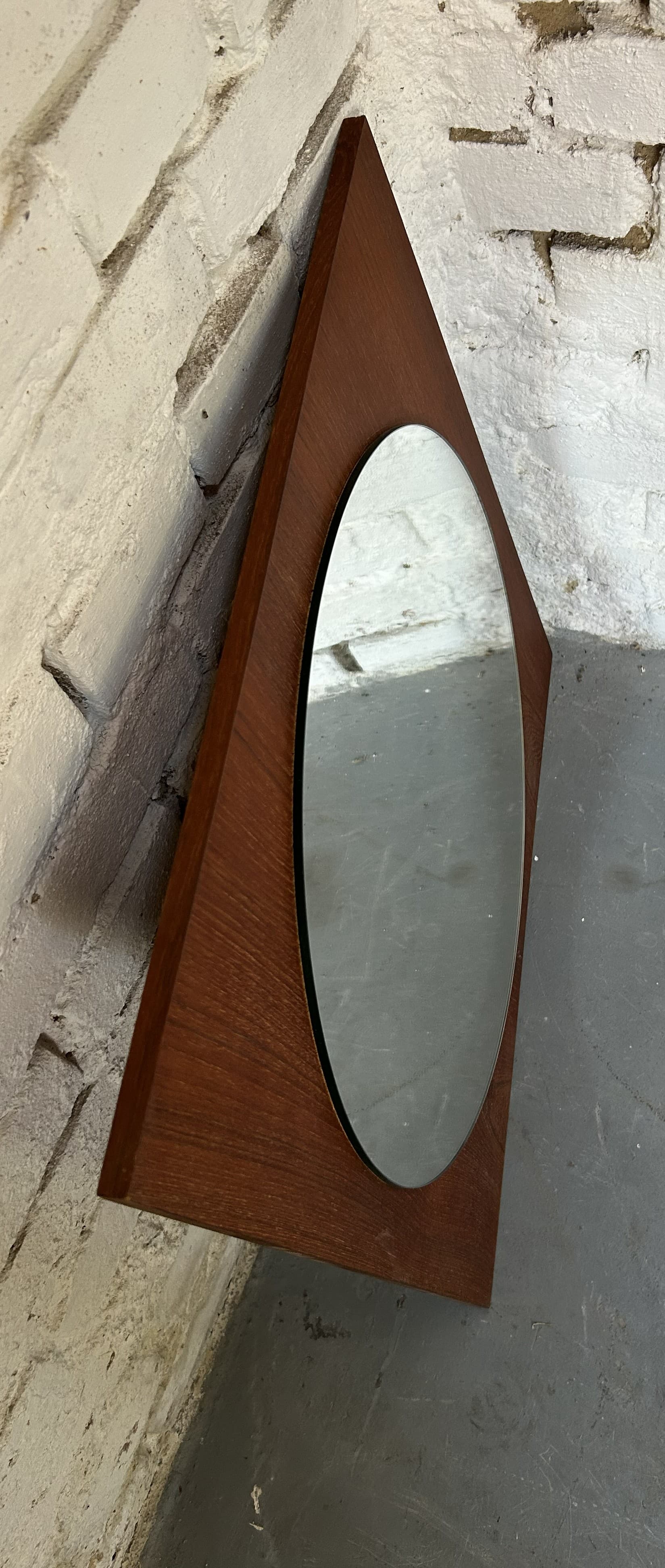 Square mirror, brown teak, 1960s - 325129