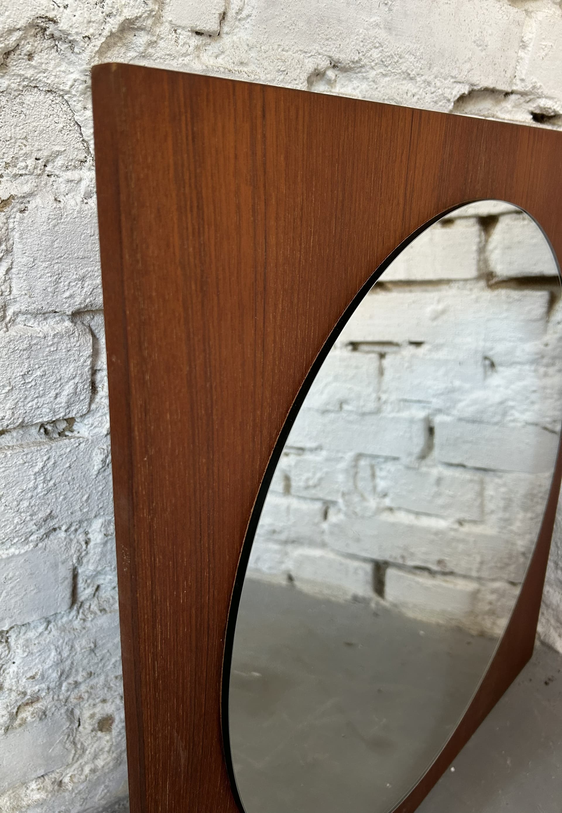 Square mirror, brown teak, 1960s - 325130