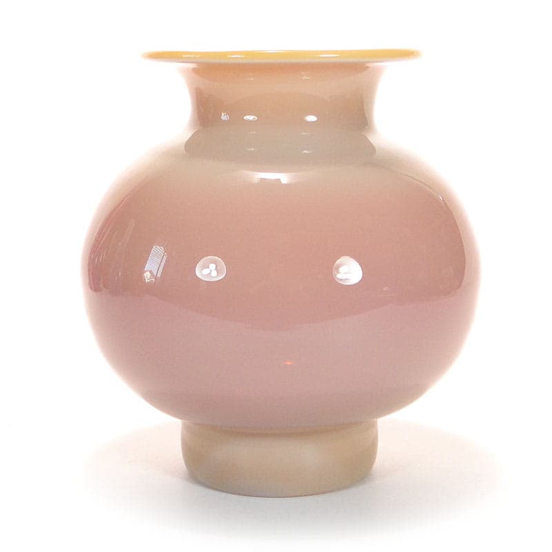 Vase Cyntia, pink beige soda-lime glass, by Z. Horbowy, Huta Szkła Inwald, Poland, 1970s - 325141