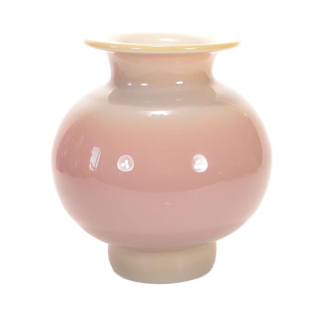Vase Cyntia, pink beige soda-lime glass, by Z. Horbowy, Huta Szkła Inwald, Poland, 1970s - DIMENSION