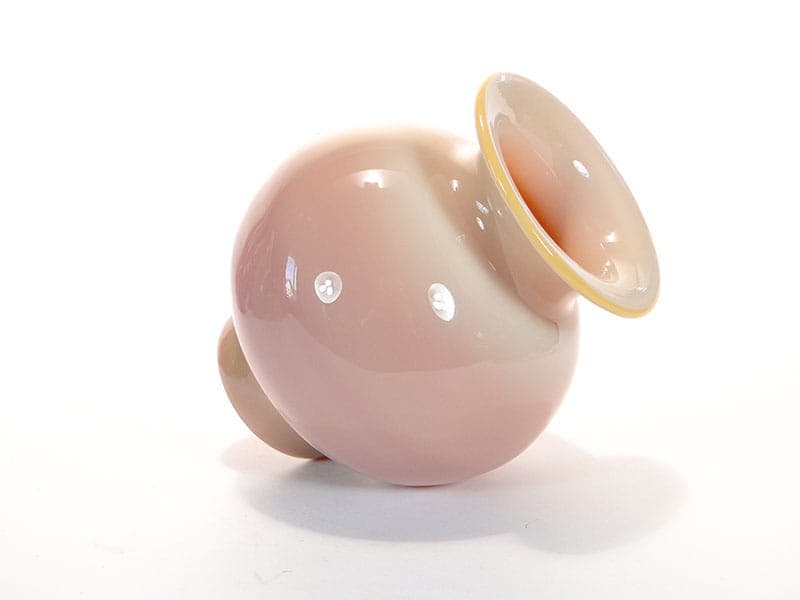 Vase Cyntia, pink beige soda-lime glass, by Z. Horbowy, Huta Szkła Inwald, Poland, 1970s - 325142