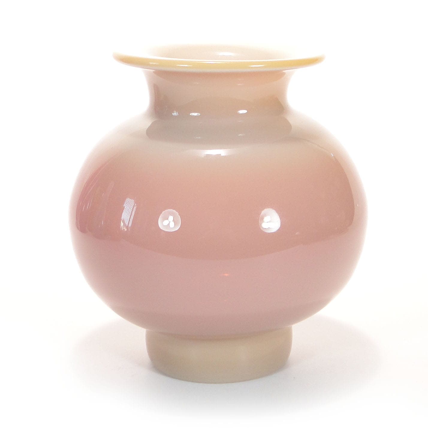 Vase Cyntia, pink beige soda-lime glass, by Z. Horbowy, Huta Szkła Inwald, Poland, 1970s - 325139