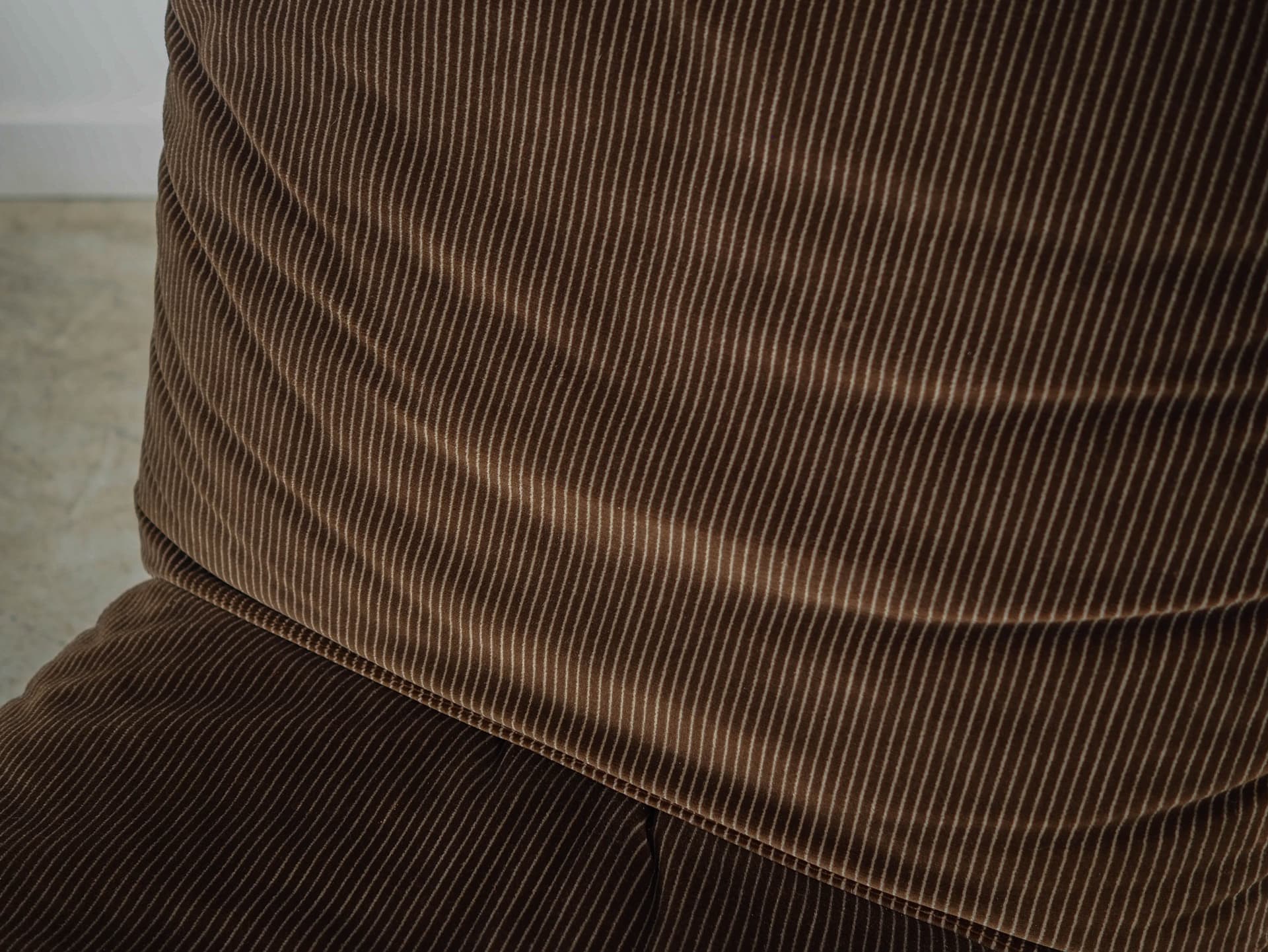 Sofa modułowa, welur brązowy, drewno, metal, Busnelli, Włochy, lata 70. - 325229