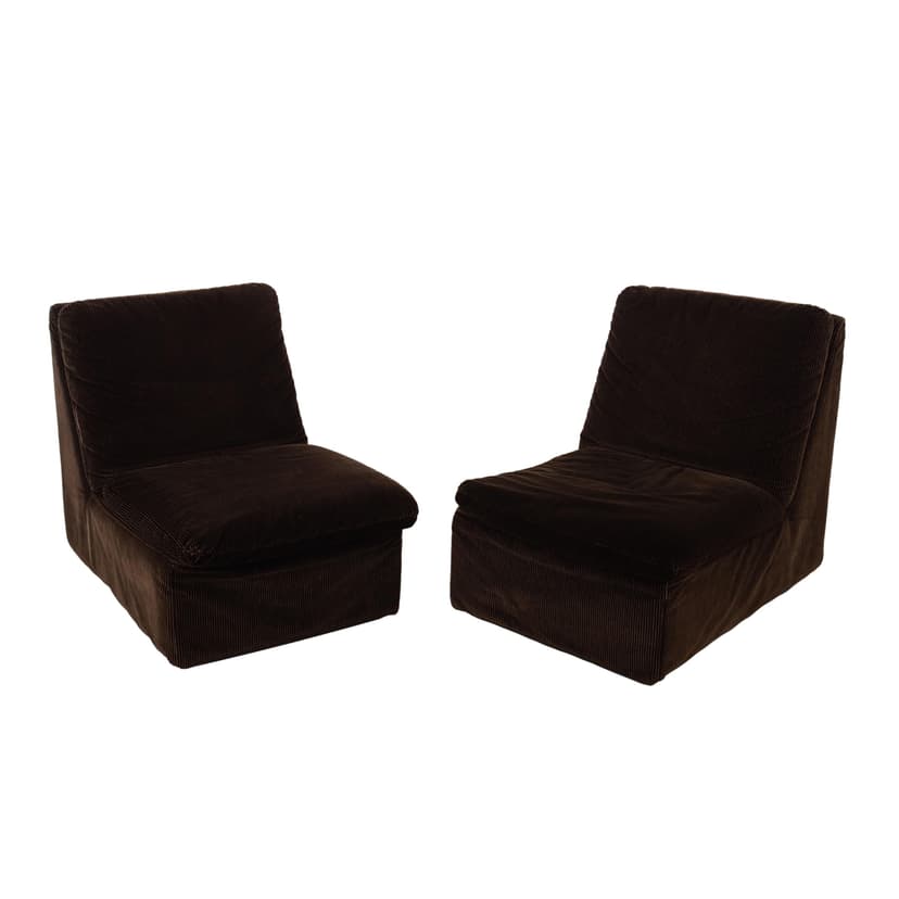 Sofa modułowa, welur brązowy, drewno, metal, Busnelli, Włochy, lata 70.