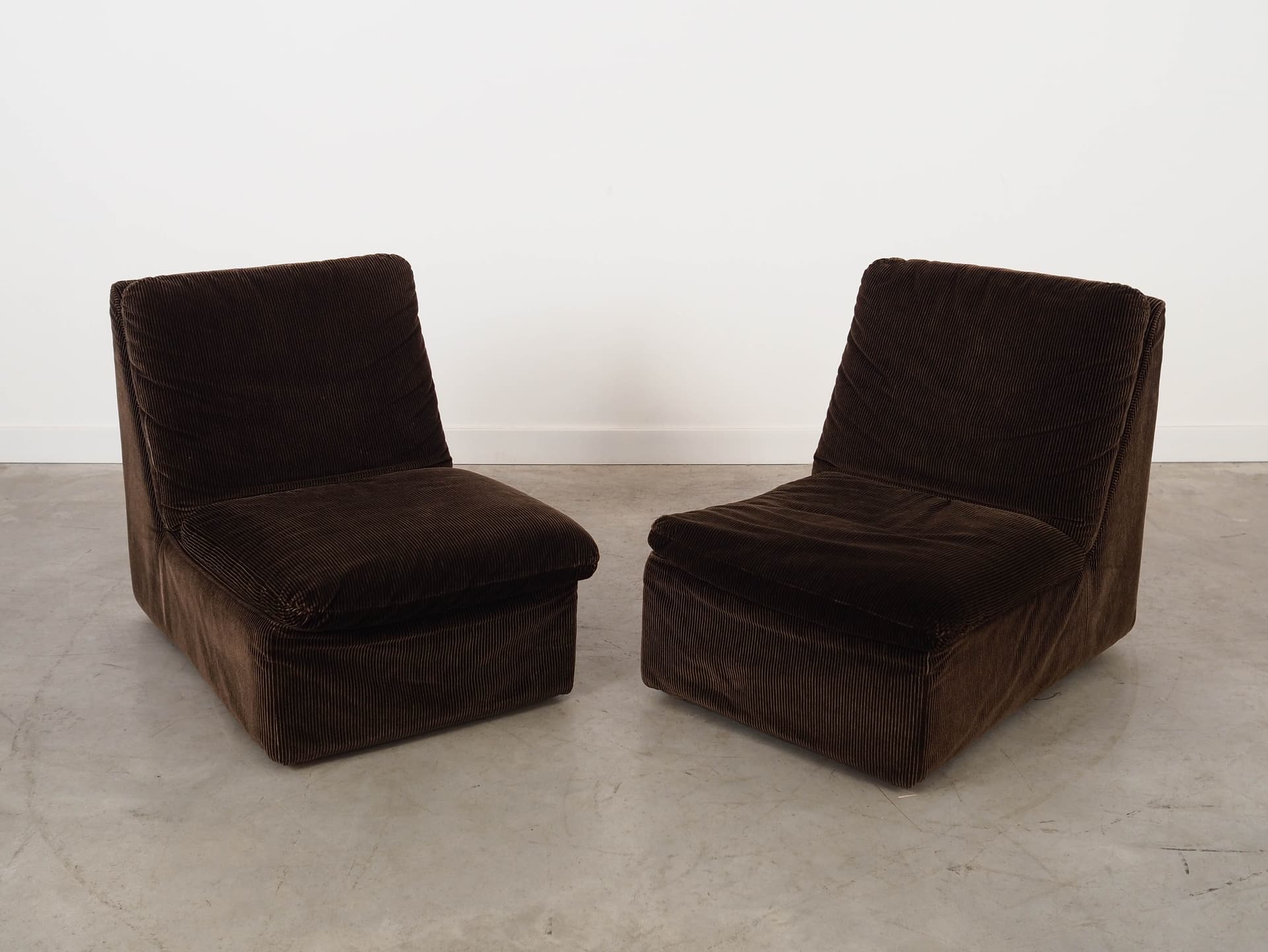 Sofa modułowa, welur brązowy, drewno, metal, Busnelli, Włochy, lata 70. - 325223